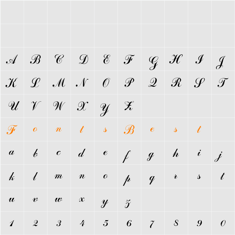 CoventryScriptFLF Character Map