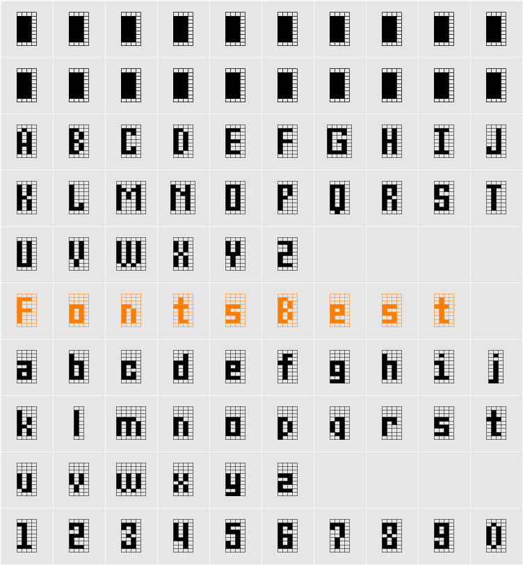 Gridtile Character Map