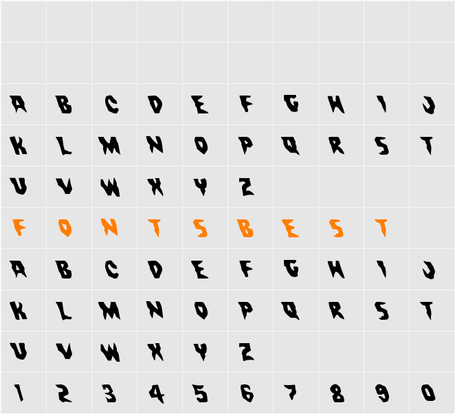 Count Suckula Leftalic Character Map