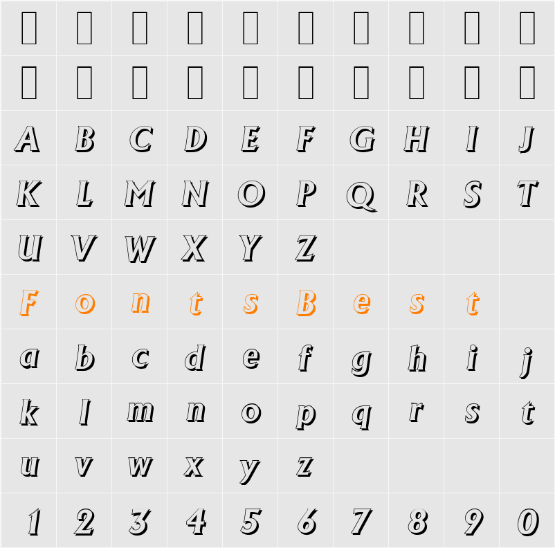 AdelonShadow Character Map