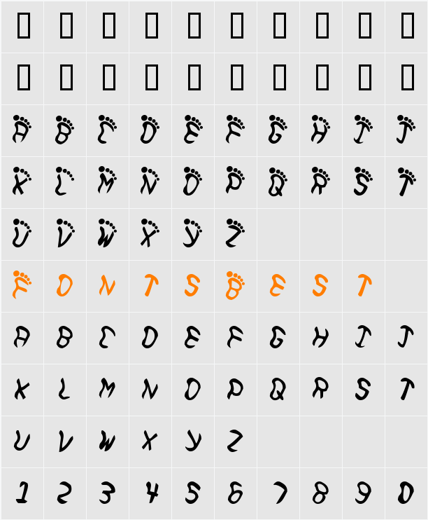 JI-Fanjet Character Map