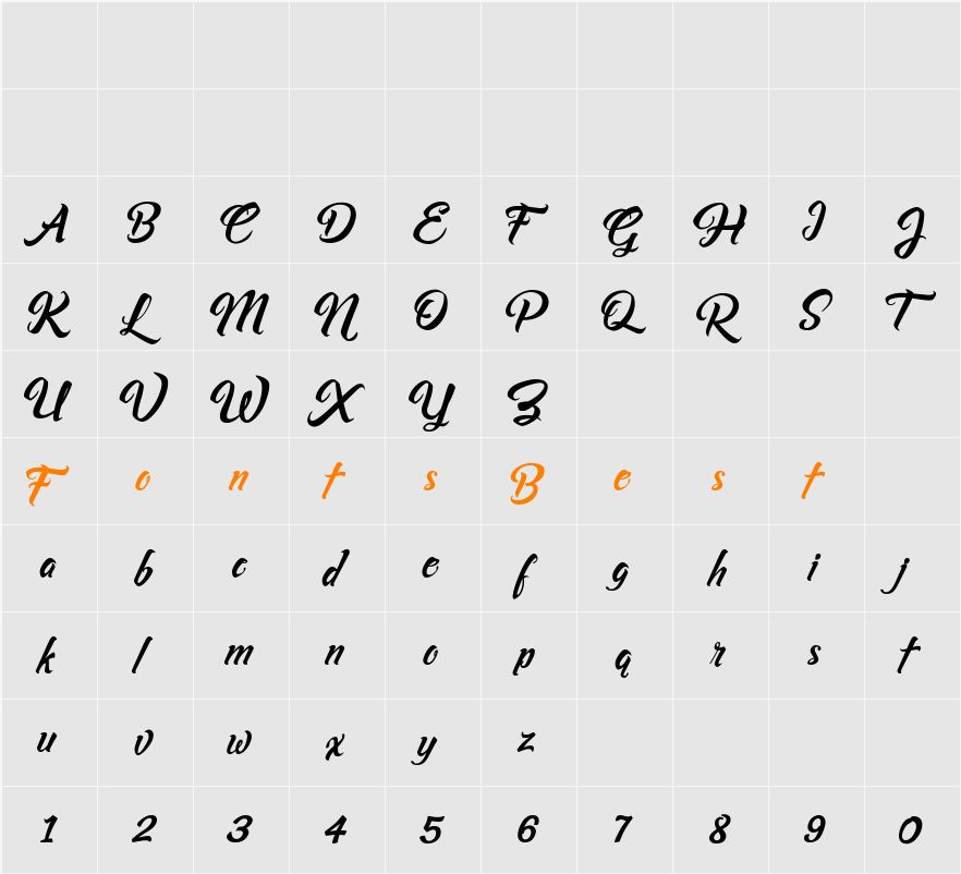 Asiyah Script Character Map