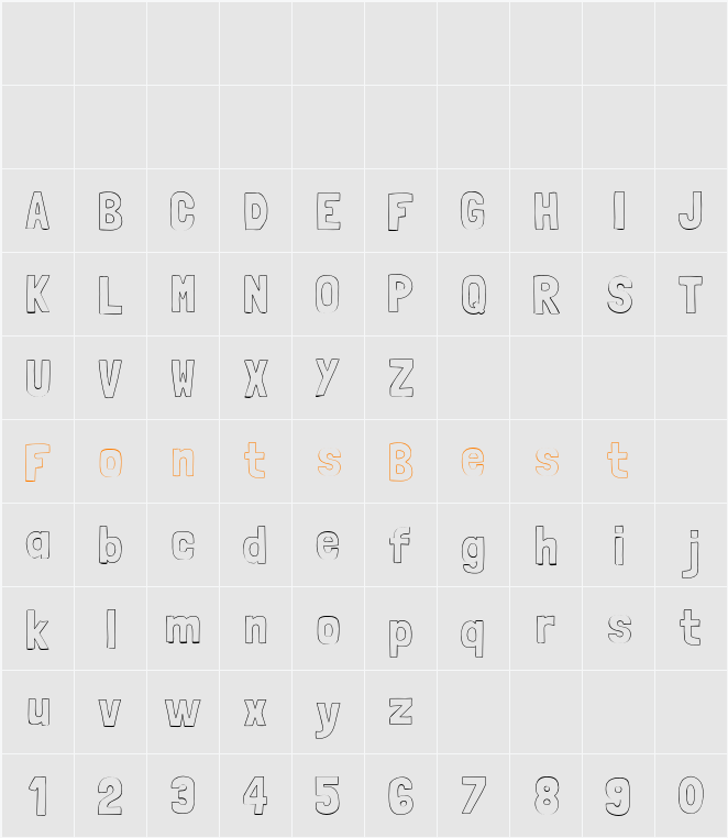 Londrina Outline Character Map