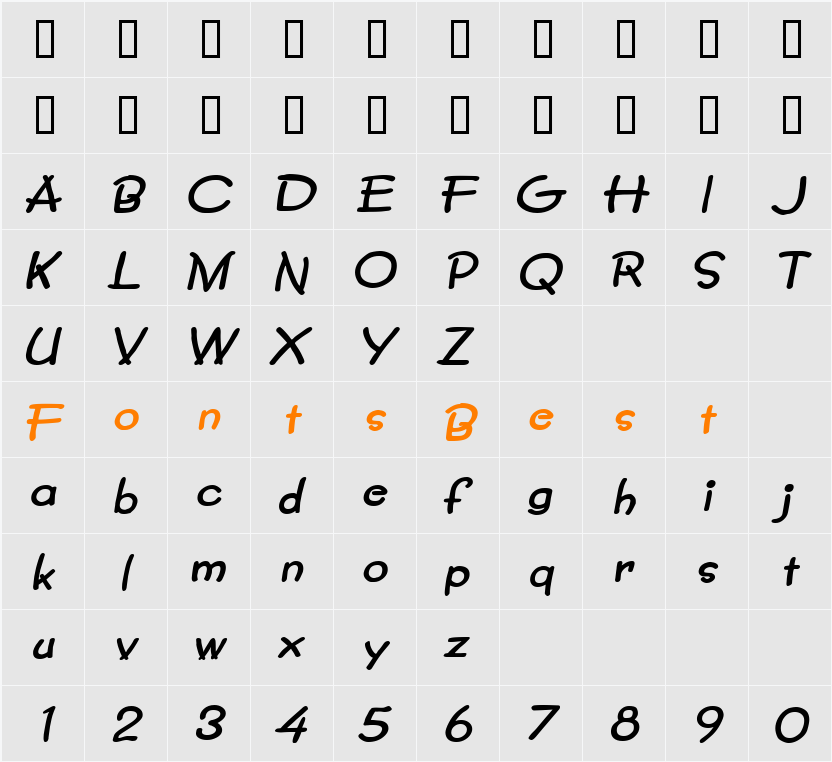 Crayon-Extended Character Map