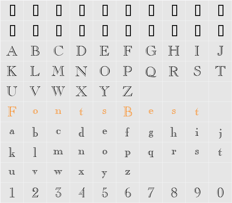 Caslon ICG Character Map