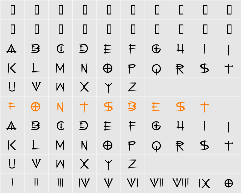 Cenobyte Character Map