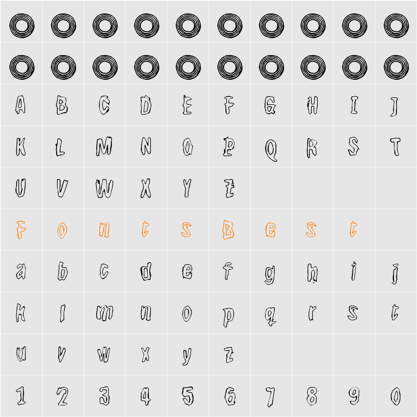 BwheroGreeZero Character Map