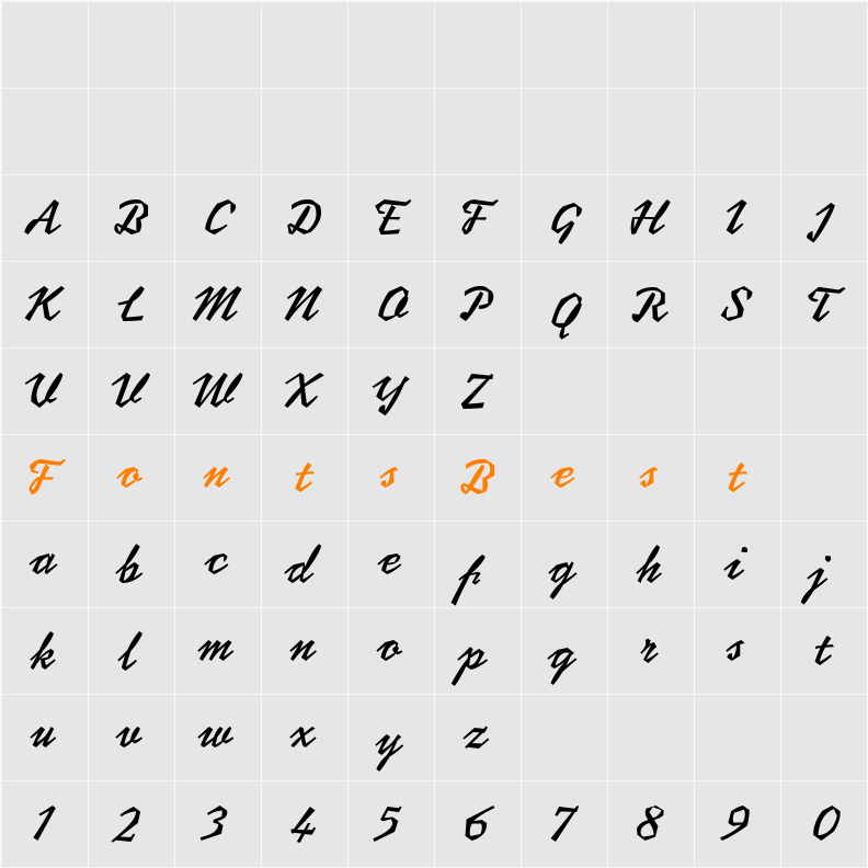 CoptekPlain Character Map