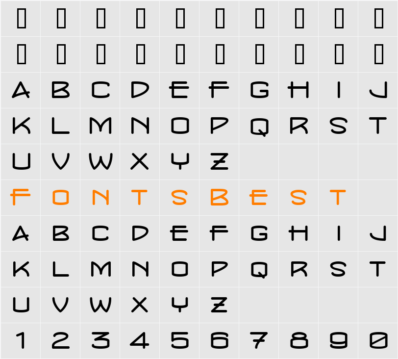 ConcursoModerne BTN Wide Character Map