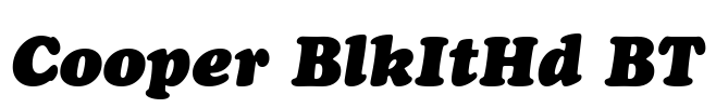 Cooper BlkItHd BT Font Image