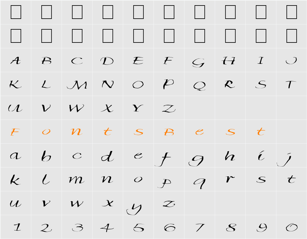 FZ WARPED 35 EX Character Map