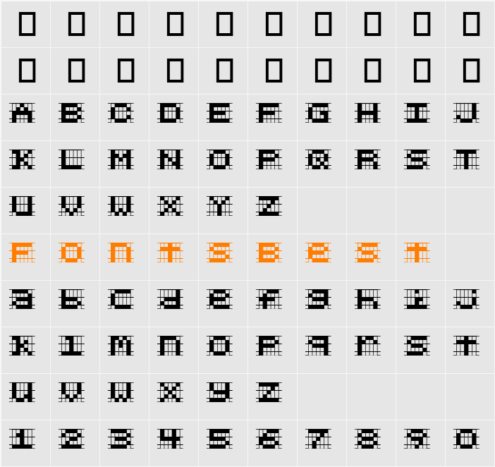 JI-Friths Character Map