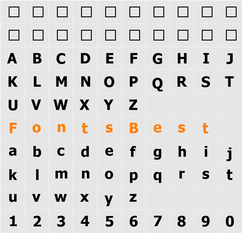 InstallFont Character Map