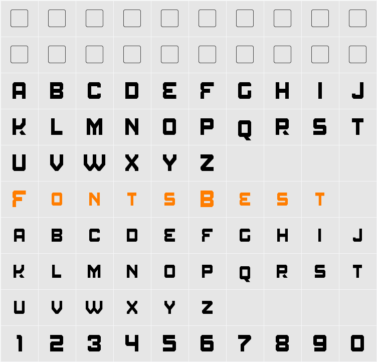 Amuro Condensed Character Map