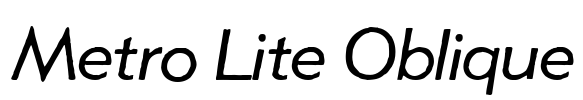 Metro Lite Oblique Font Image