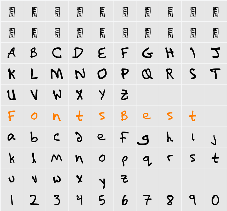 Matt Font Character Map