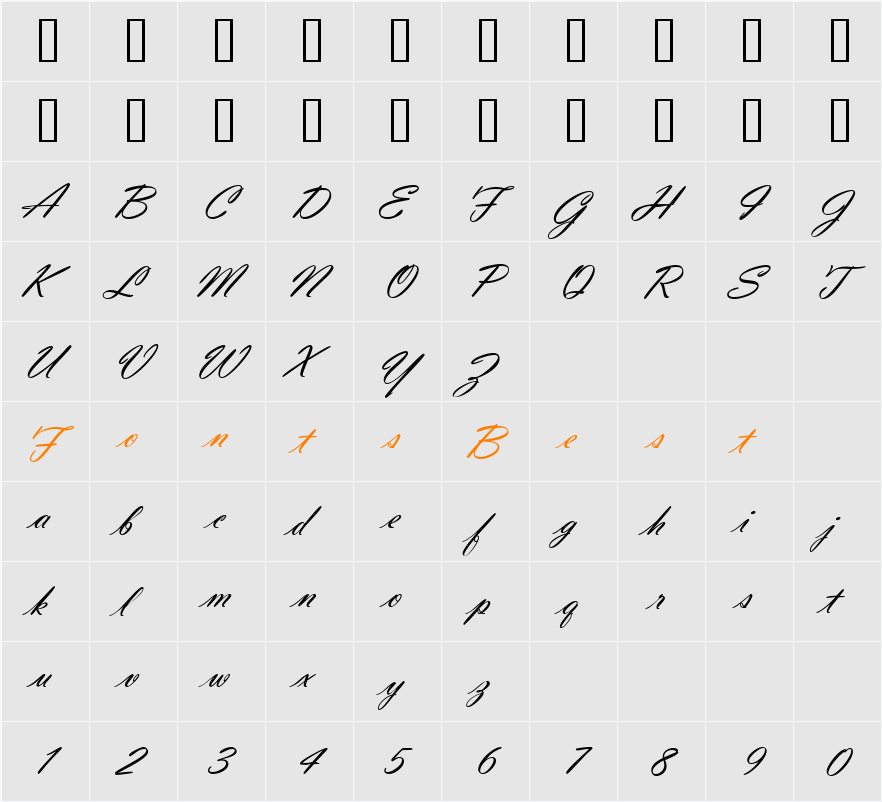 Consul Script Ssk Character Map