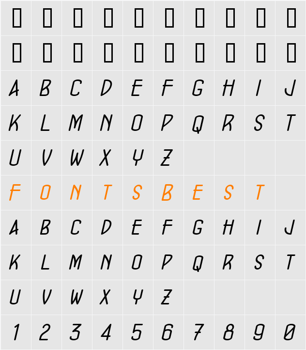 ConcursoModerne BTN Character Map