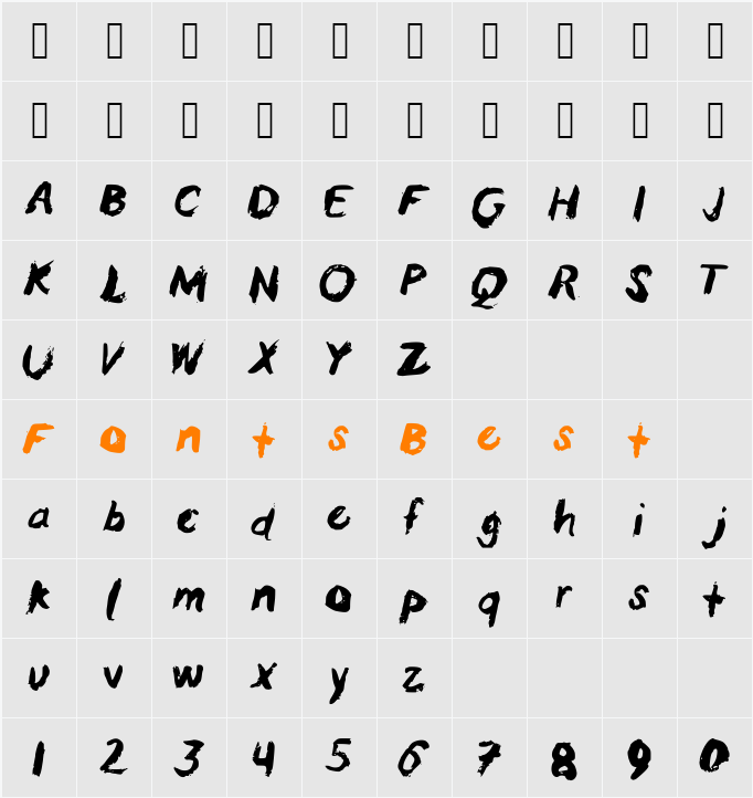 AnnBrush Character Map