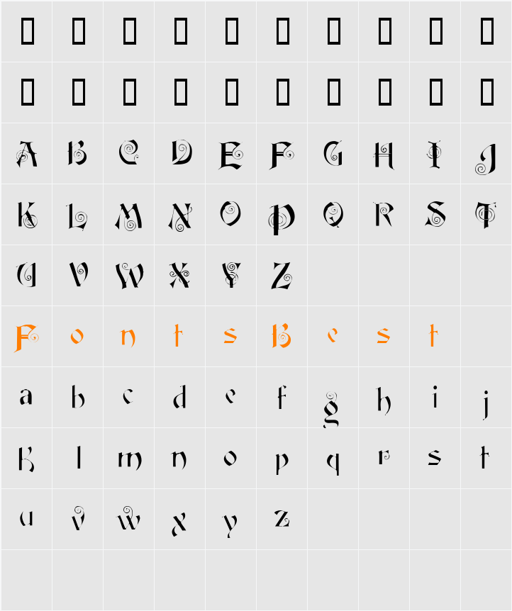 FairyScrollDisplay Character Map