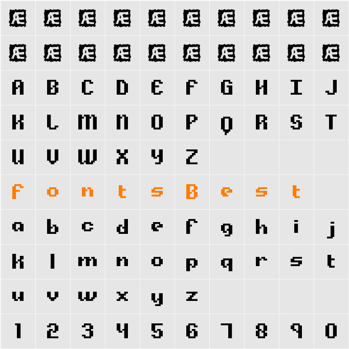 Alpha Beta BRK Character Map