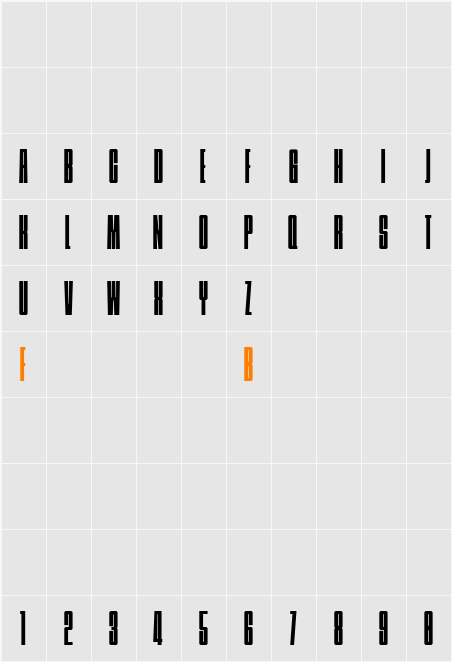 Stadium Display Character Map