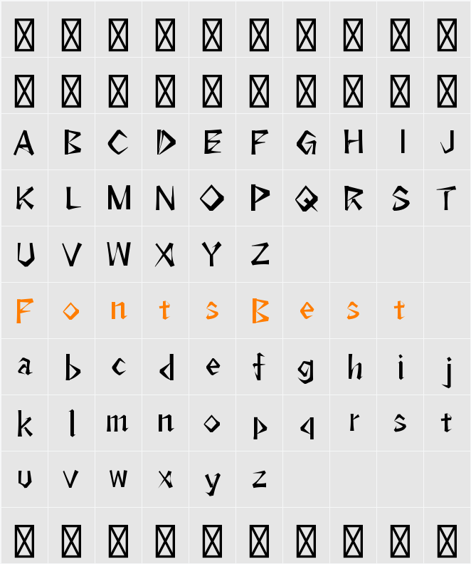 Fudetakekarina B Character Map