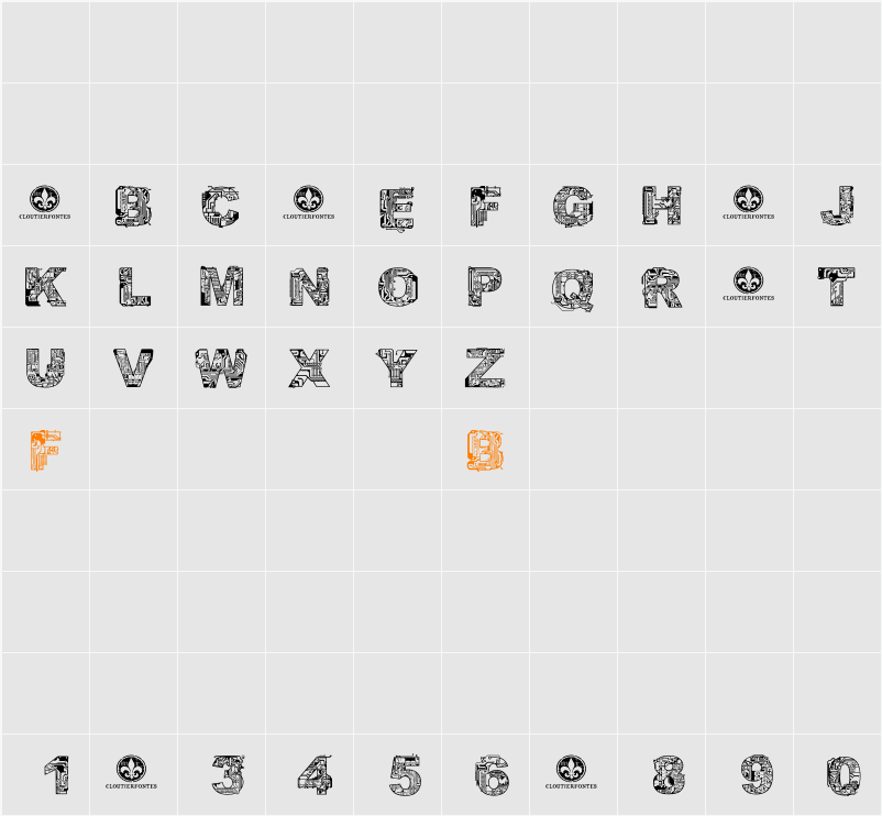 CF Circuit Electrique Character Map