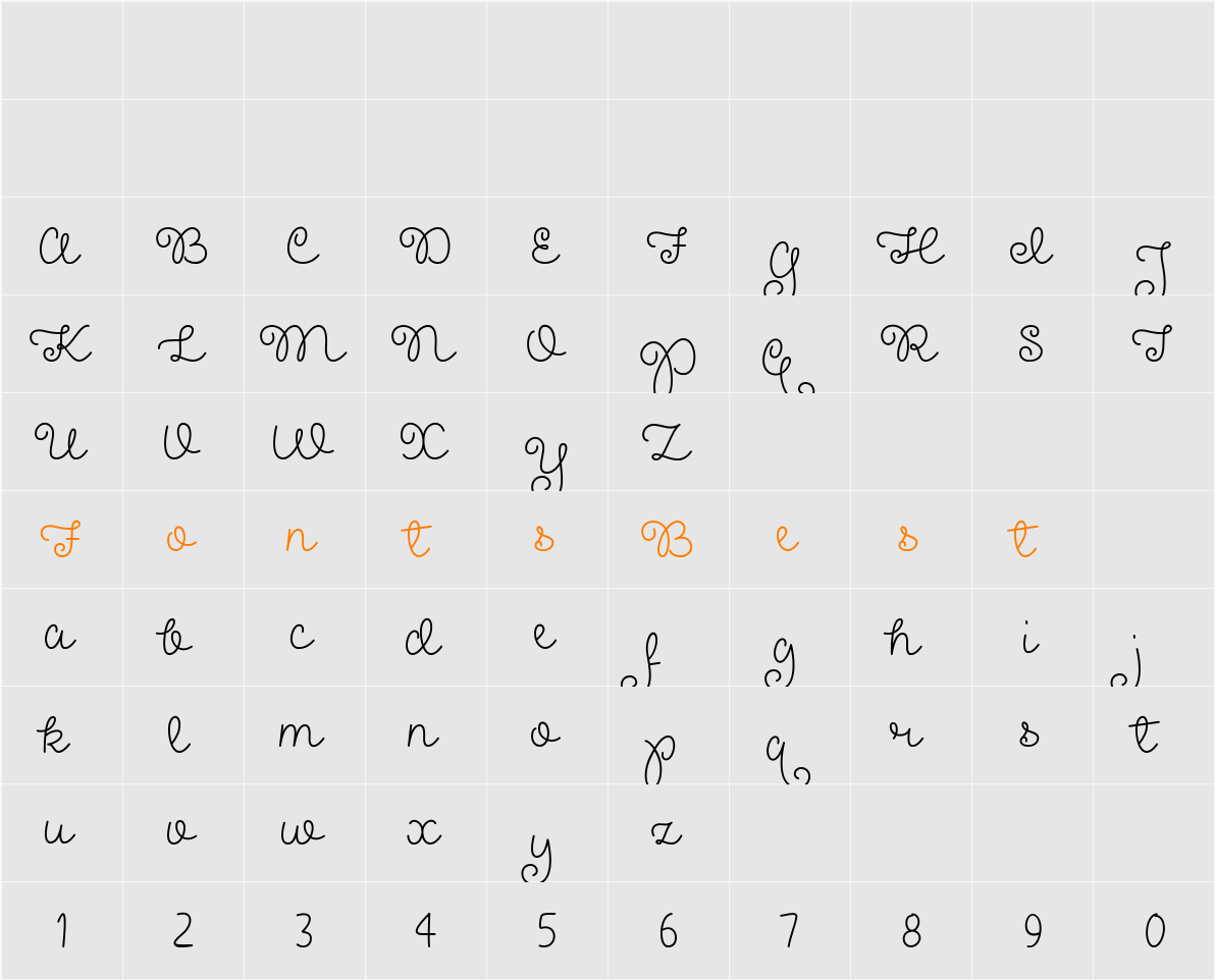 Pretty Girls Script Demo Character Map