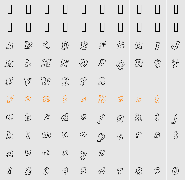 Crash Outline Character Map