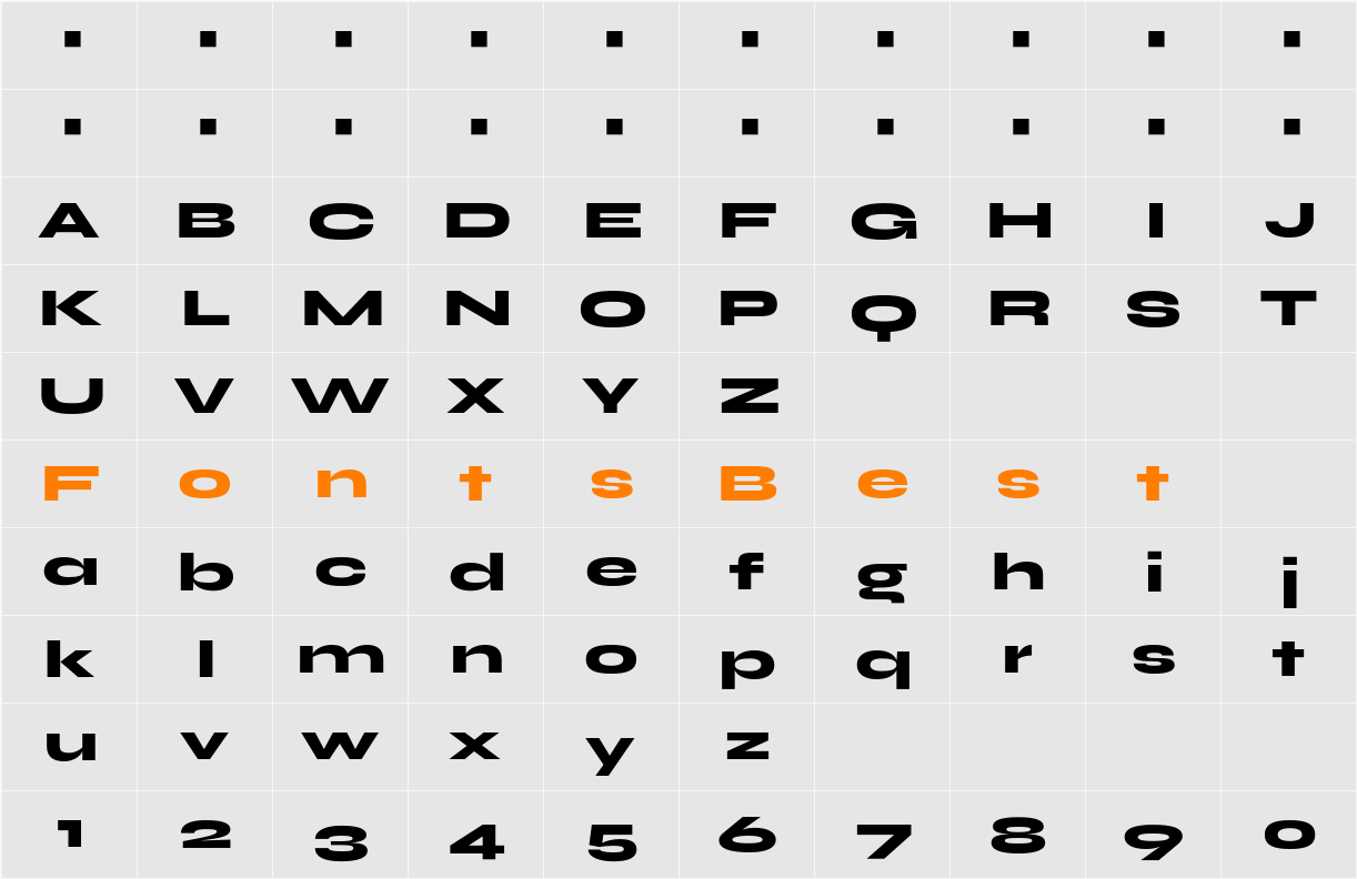 Syne Extra Character Map