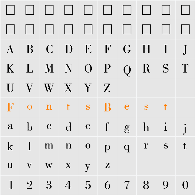 Capelli Character Map