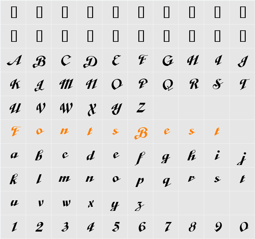 Cabarga Curs ICG Solid Character Map