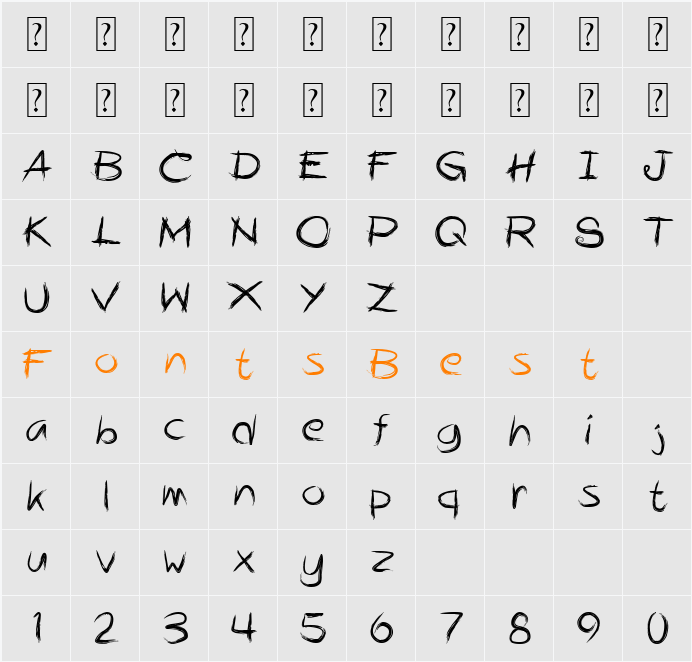 Alphahate Character Map