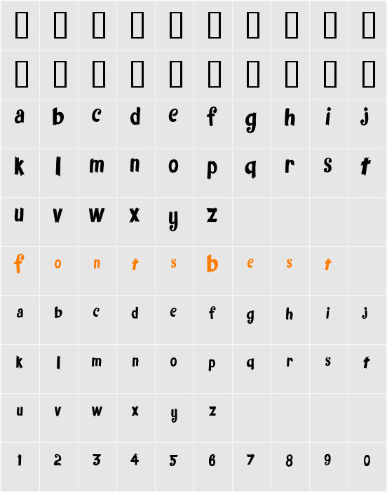 FantasticFont Character Map