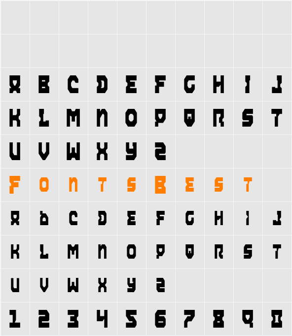 Airacobra Condensed Character Map