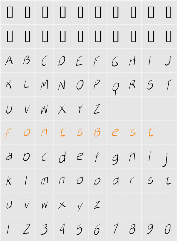 AirCut Character Map