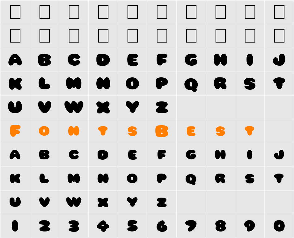 FZ JAZZY 59 Character Map