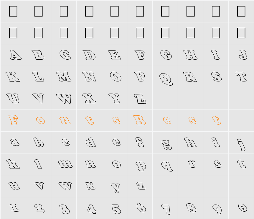 FZ ROMAN 4 HOLLOW LEFTY Character Map