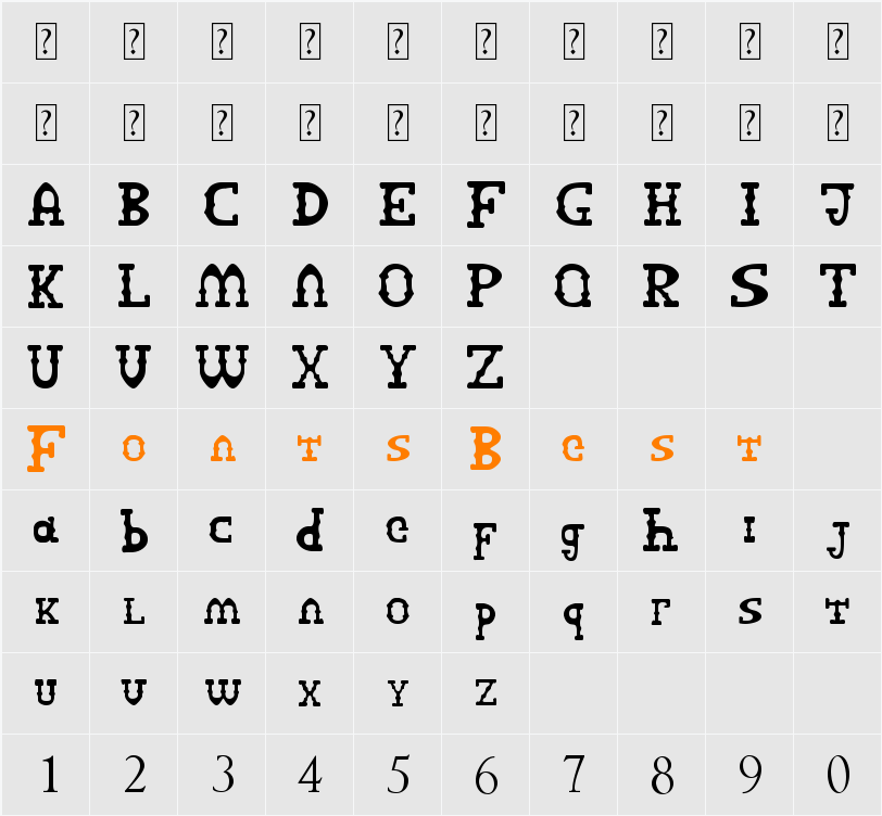 ARCUTYPE SV Character Map