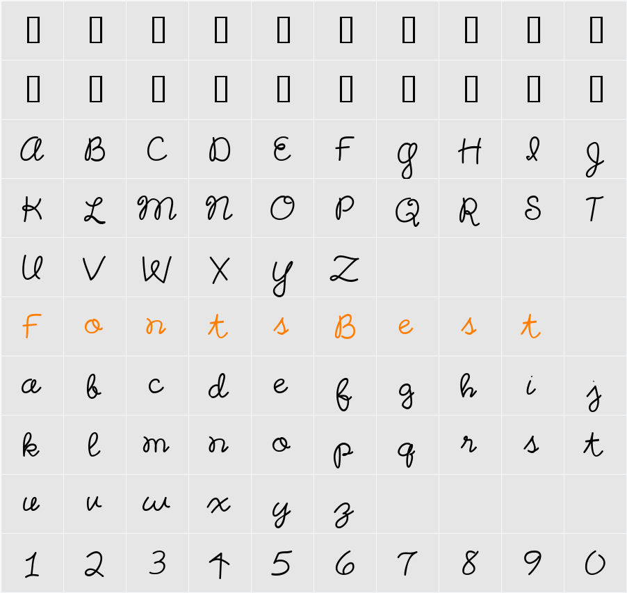 CK Letter Home Character Map