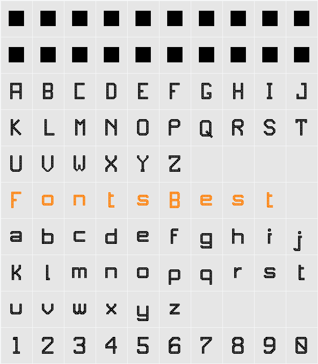 JD RevLED Character Map