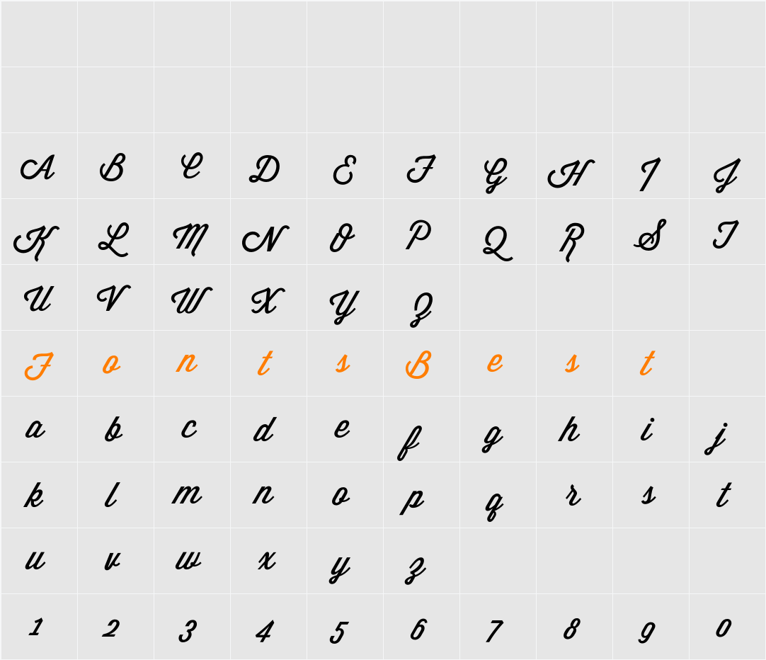 Wisdom Script Character Map