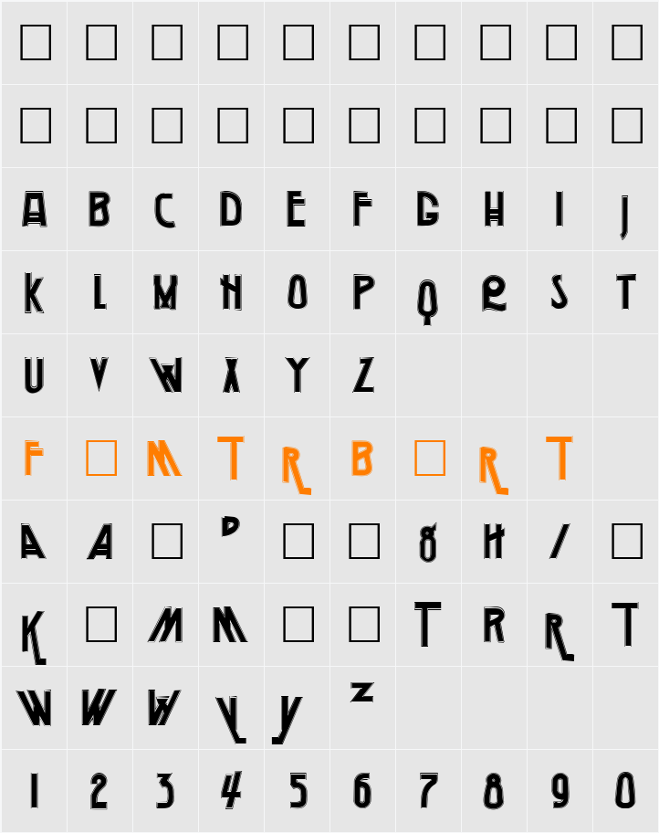 Airkraft Character Map