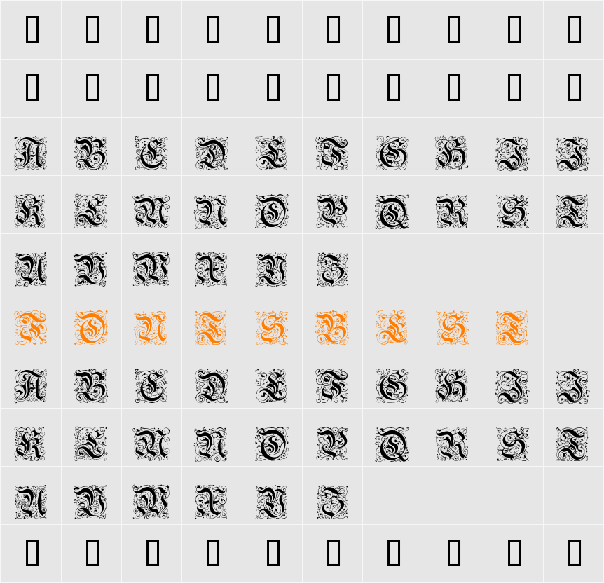 Feinsliebchen Barock Character Map