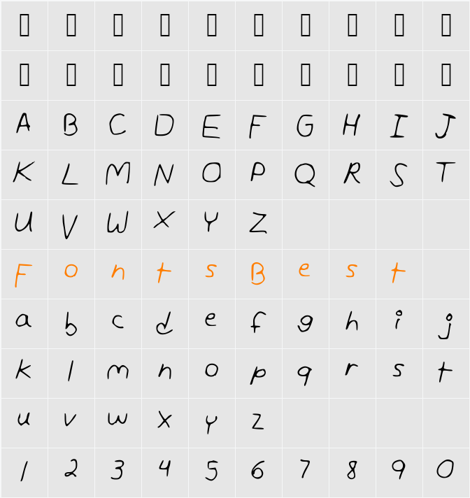 AndreaUnedited Character Map