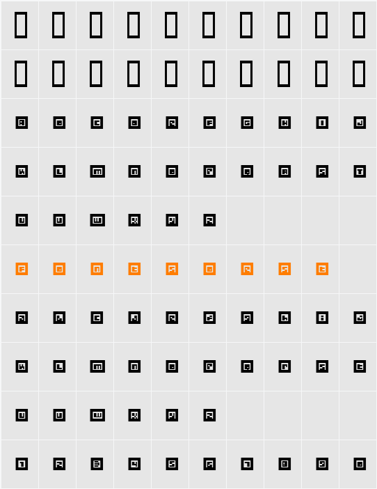 Metrobot Character Map