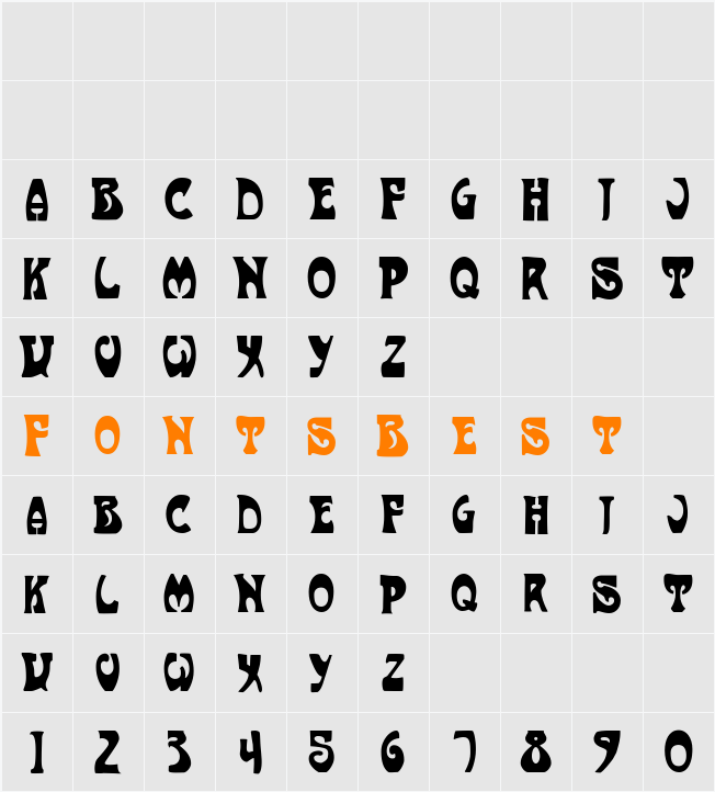 Art-Nouveau 1910 Character Map