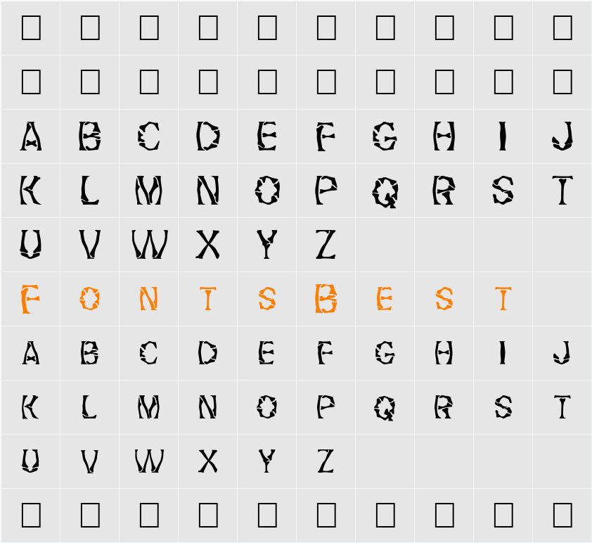 FZ WARPED 21 Character Map