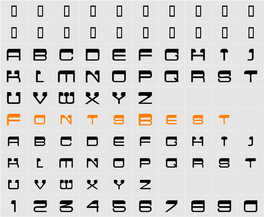 CrewCutCaps Character Map